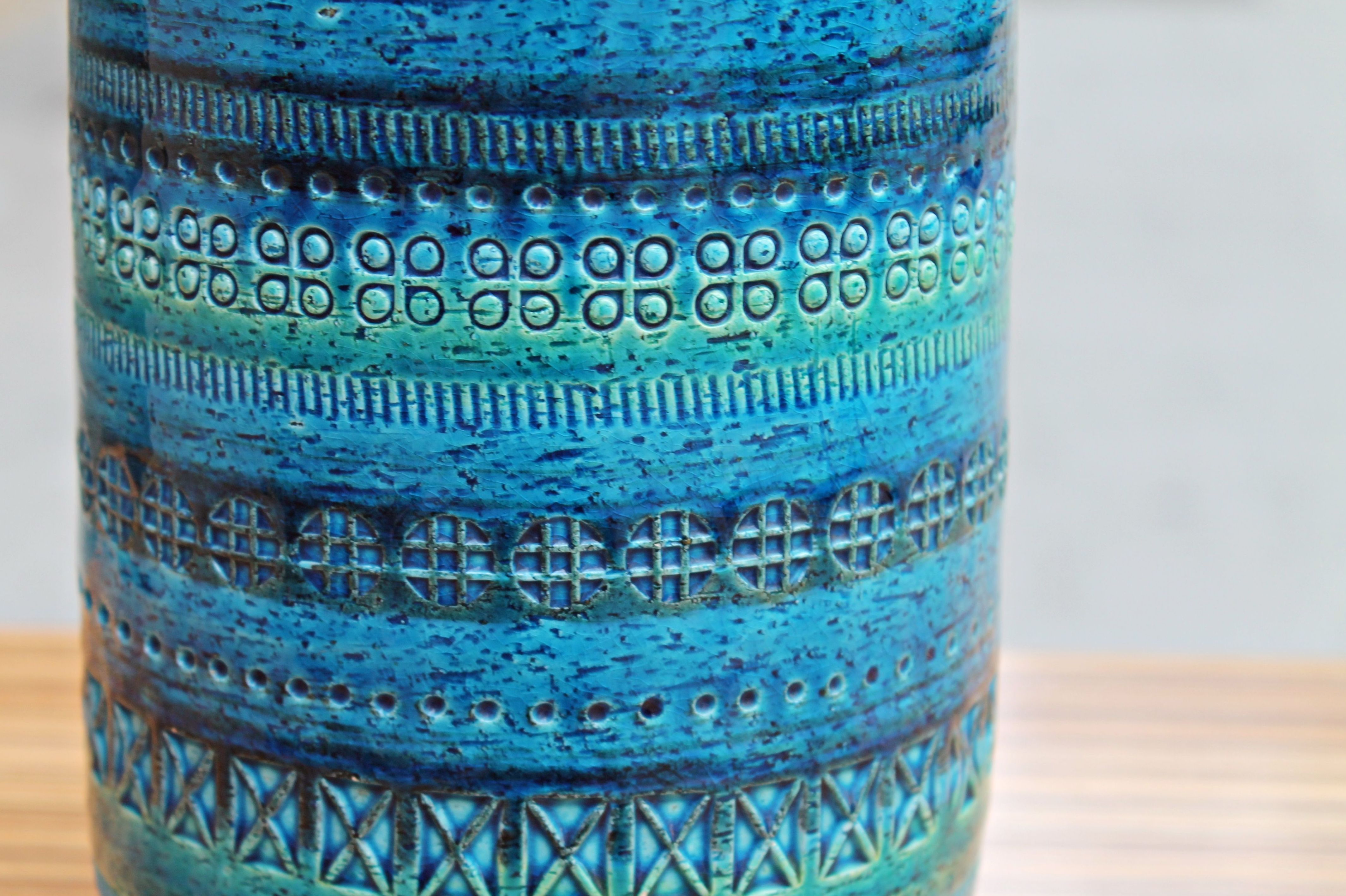 Jarrón de gran tamaño Rimini Blu para Bitossi: Artículos de Ruzafa Vintage Jarrón de gran tamaño Rimini Blu para Bitossi: Artículos de Ruzafa Vintage