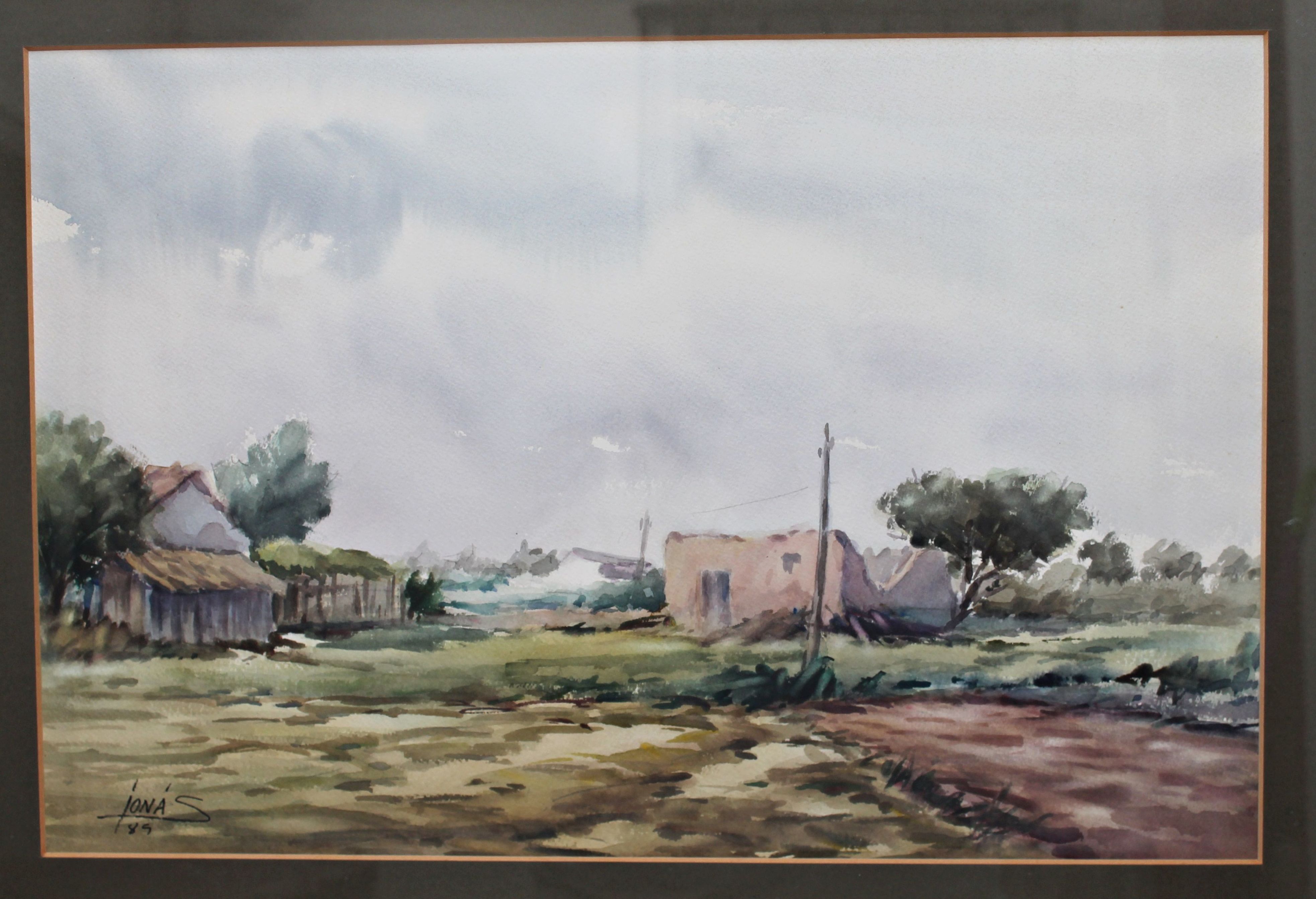 Acuarela original de Jonás Navarro, 1989: Artículos de Ruzafa Vintage Acuarela original de Jonás Navarro, 1989: Artículos de Ruzafa Vintage