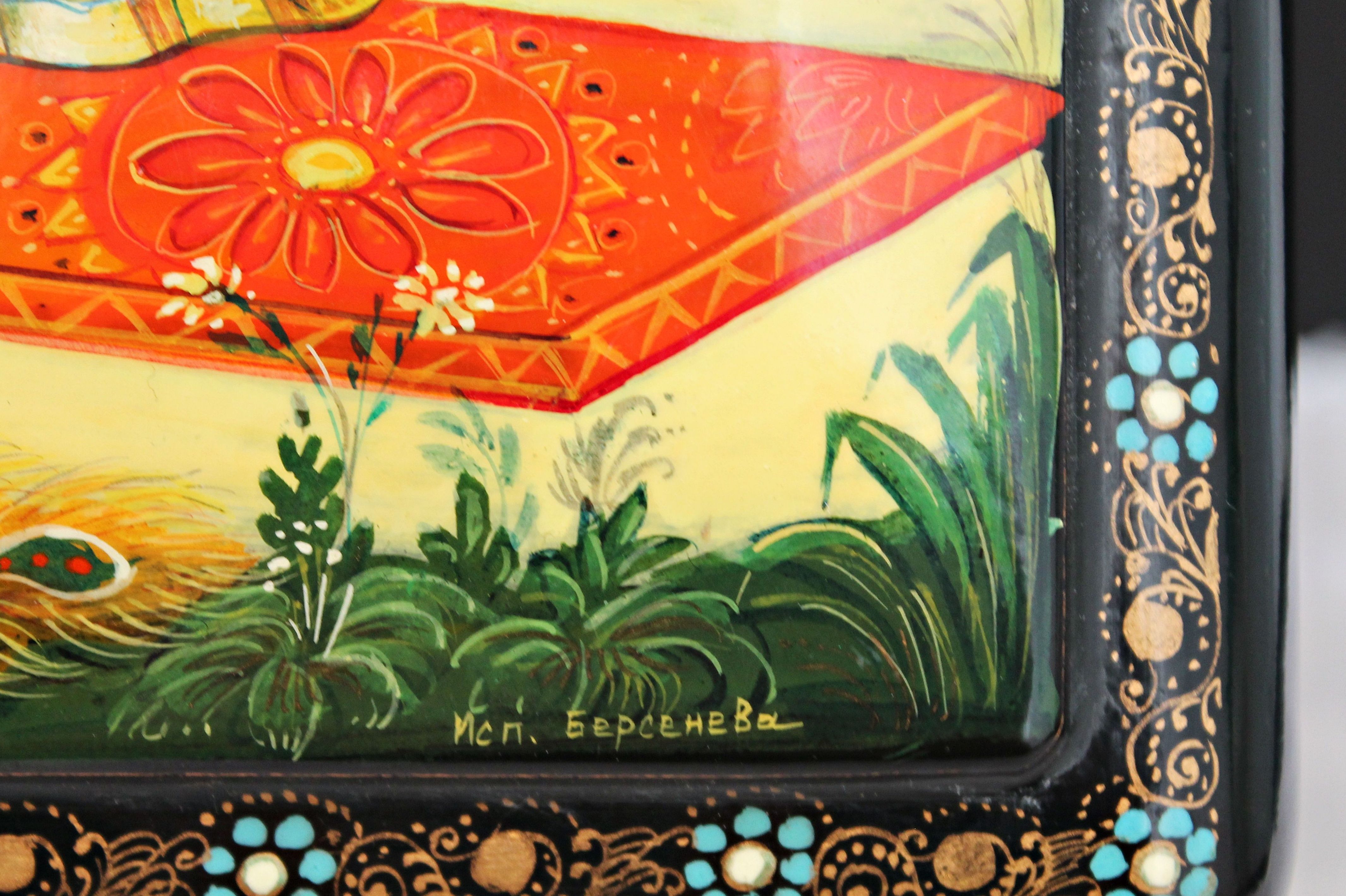 Caja rusa pintada a mano principios SXX: Artículos de Ruzafa Vintage Caja rusa pintada a mano principios SXX: Artículos de Ruzafa Vintage