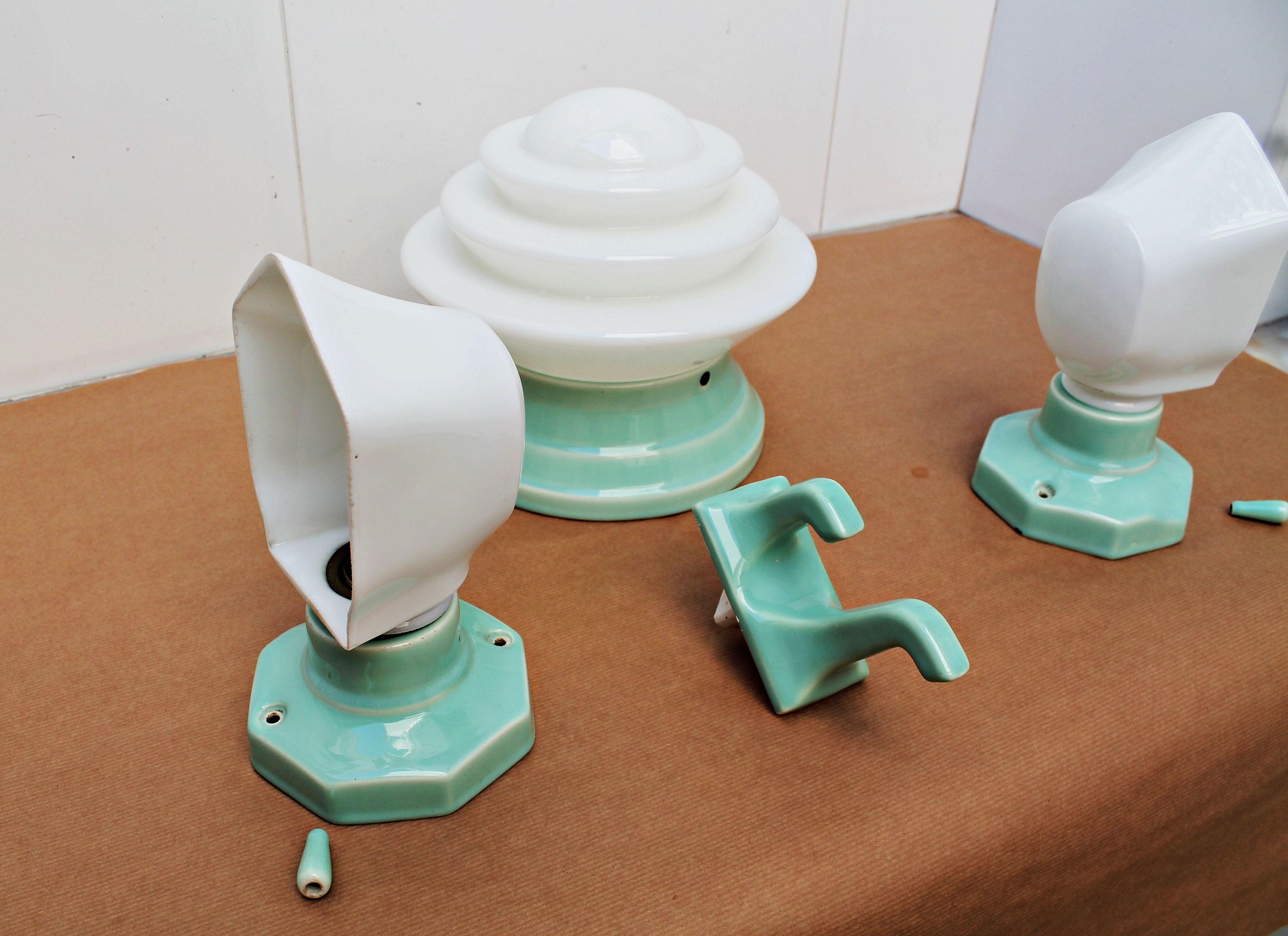 Conjunto de baño Art Deco en porcelana: Artículos de Ruzafa Vintage Conjunto de baño Art Deco en porcelana: Artículos de Ruzafa Vintage
