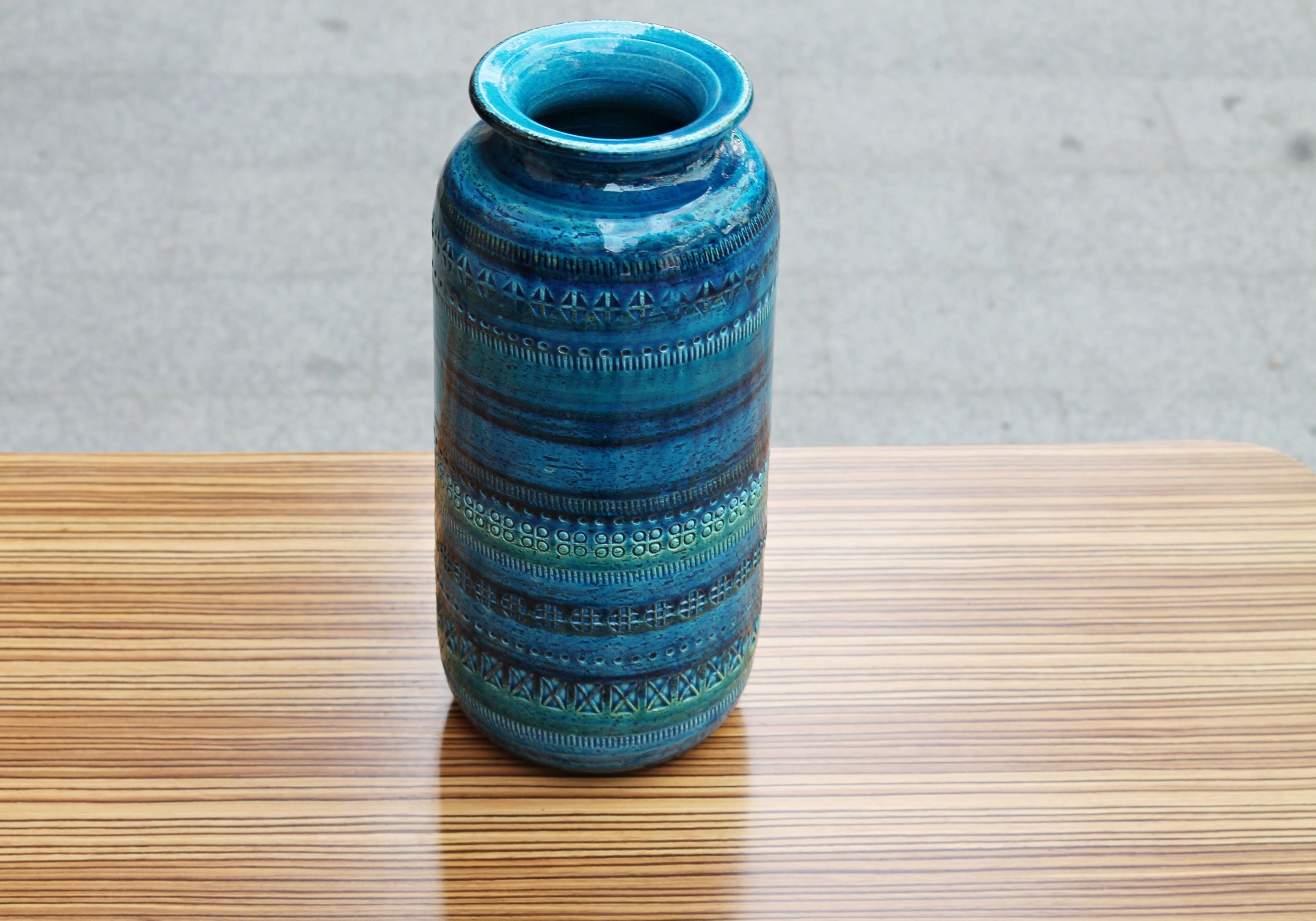 Jarrón de gran tamaño Rimini Blu para Bitossi: Artículos de Ruzafa Vintage Jarrón de gran tamaño Rimini Blu para Bitossi: Artículos de Ruzafa Vintage