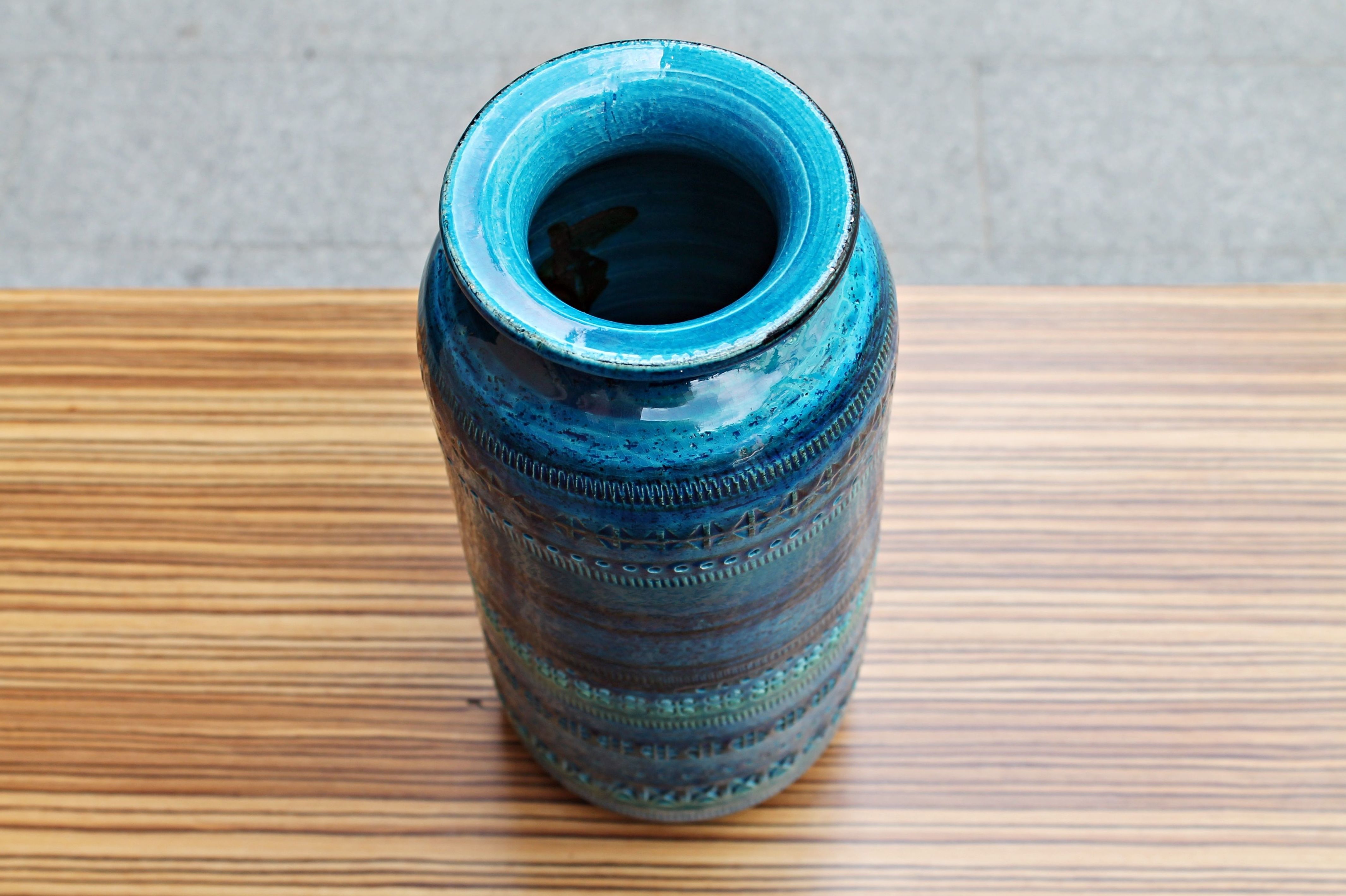 Jarrón de gran tamaño Rimini Blu para Bitossi: Artículos de Ruzafa Vintage Jarrón de gran tamaño Rimini Blu para Bitossi: Artículos de Ruzafa Vintage