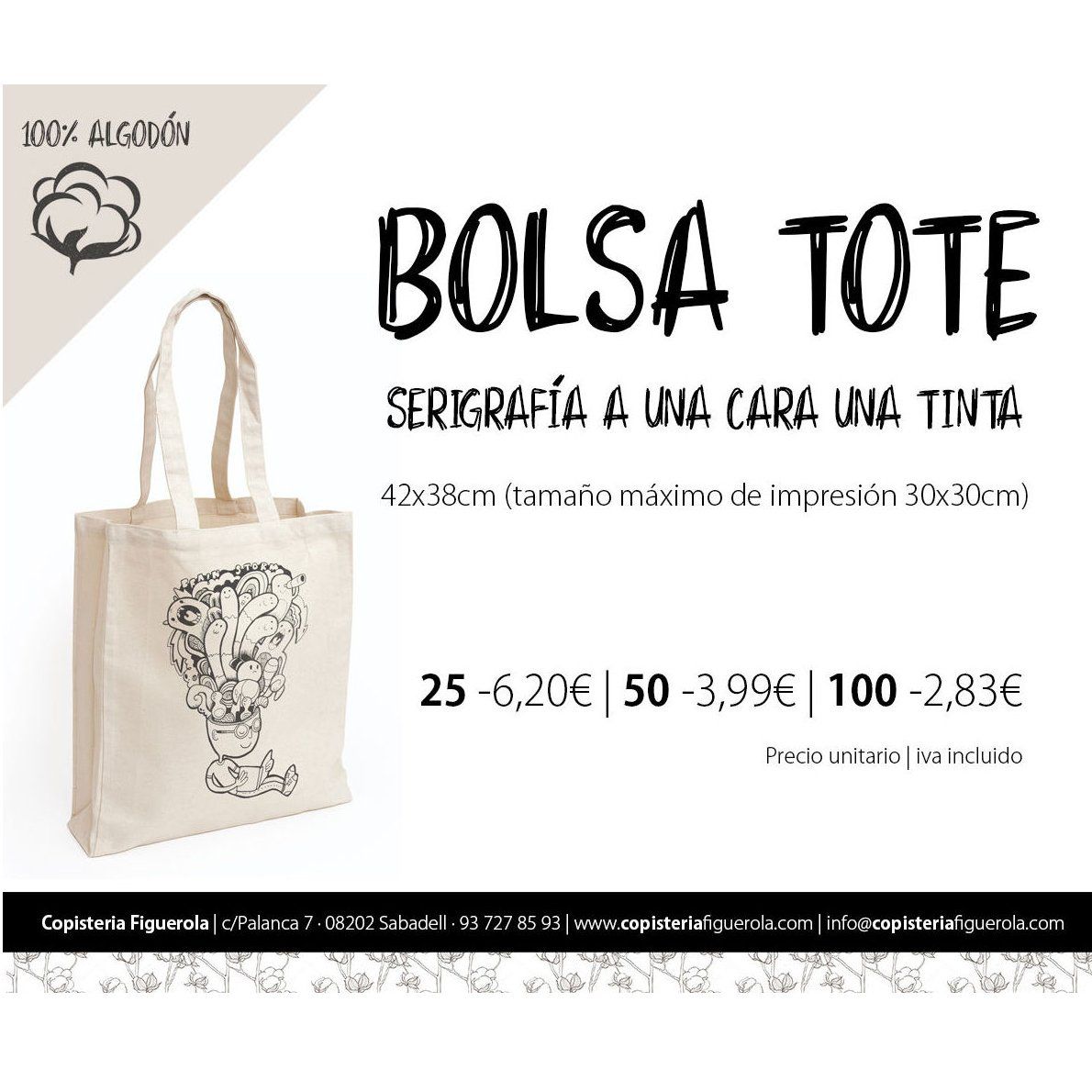 Bolsa Tote. Copisteria Figuerola. Barcelona Bolsa Tote. Copisteria Figuerola. Barcelona