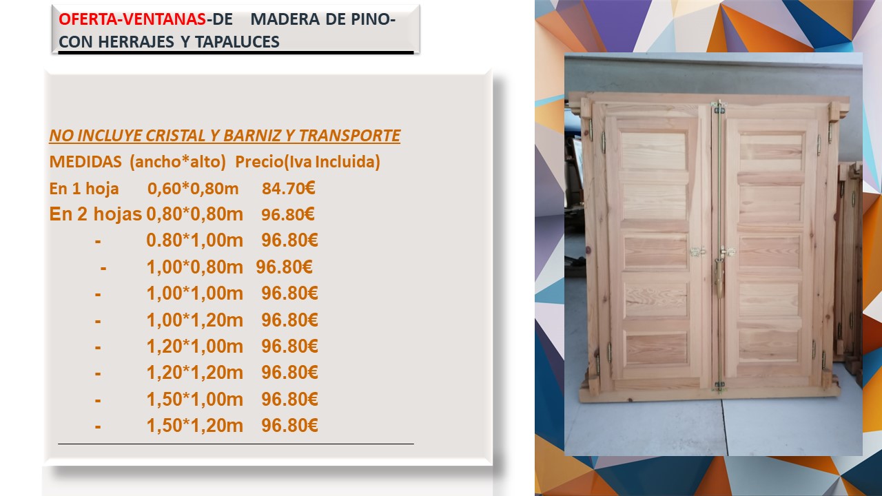 OFERTA-VENTANAS-DE MADERA DE PINO-CON HERRAJES Y TAPALUCES: Productos y servicios de Chimeneas Hergar OFERTA-VENTANAS-DE MADERA DE PINO-CON HERRAJES Y TAPALUCES: Productos y servicios de Chimeneas Hergar