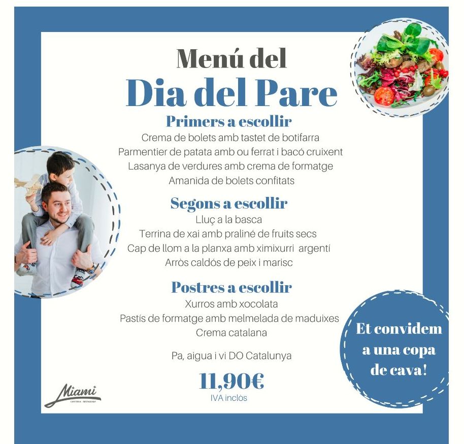 MENÚ DEL DÍA DEL PADRE: Carta y Menús de Restaurant Miami MENÚ DEL DÍA DEL PADRE: Carta y Menús de Restaurant Miami