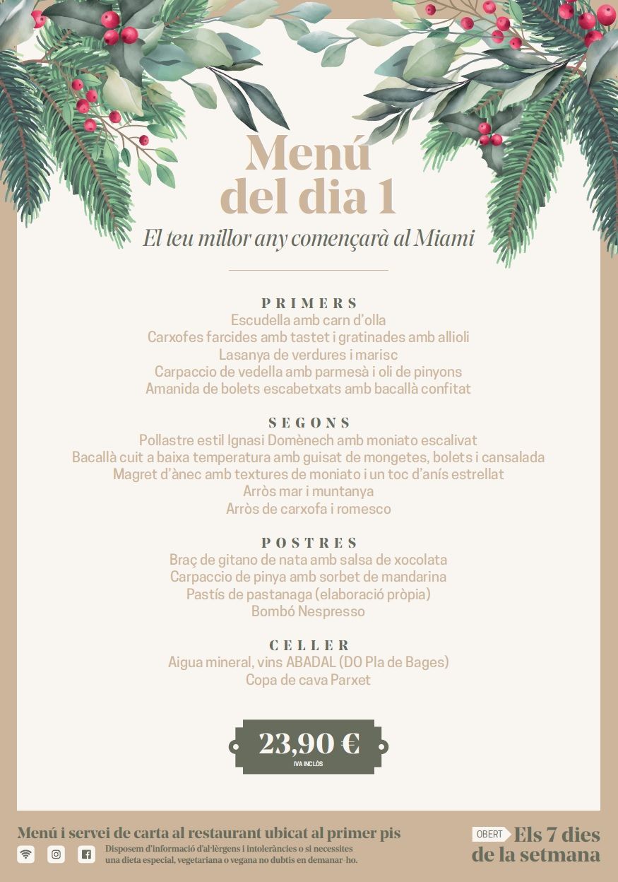 Menú Año Nuevo: Carta y Menús de Restaurant Miami Menú Año Nuevo: Carta y Menús de Restaurant Miami