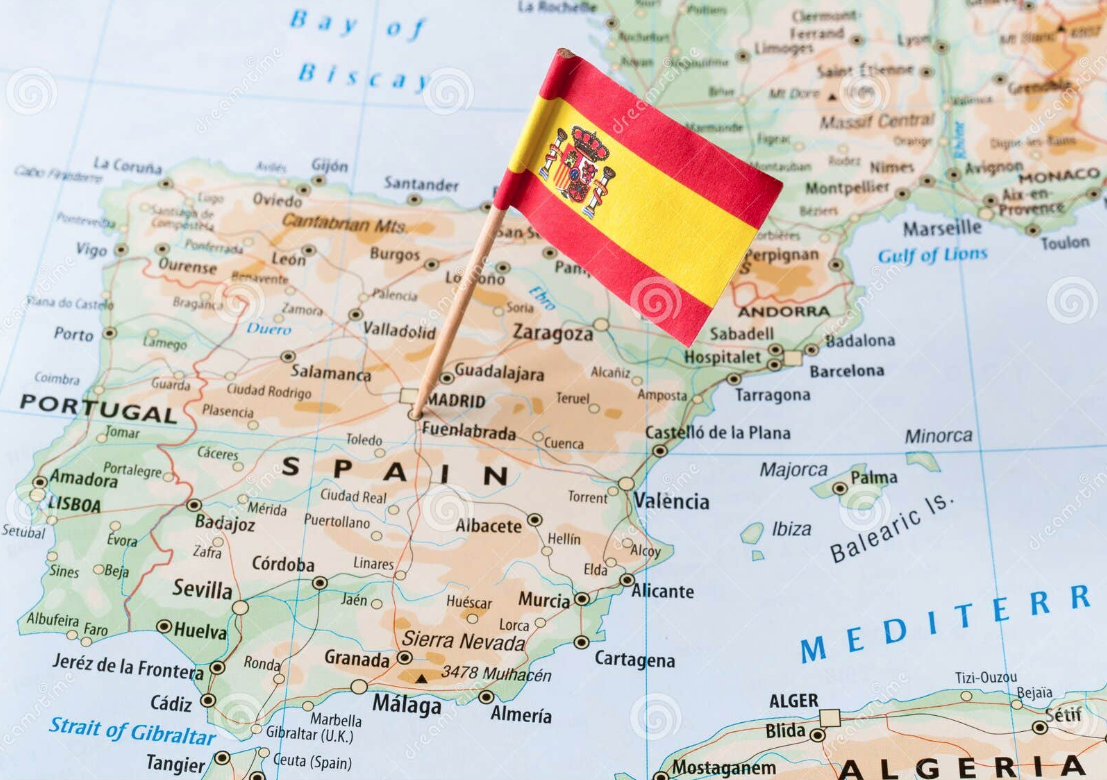 Mapa España con bandera