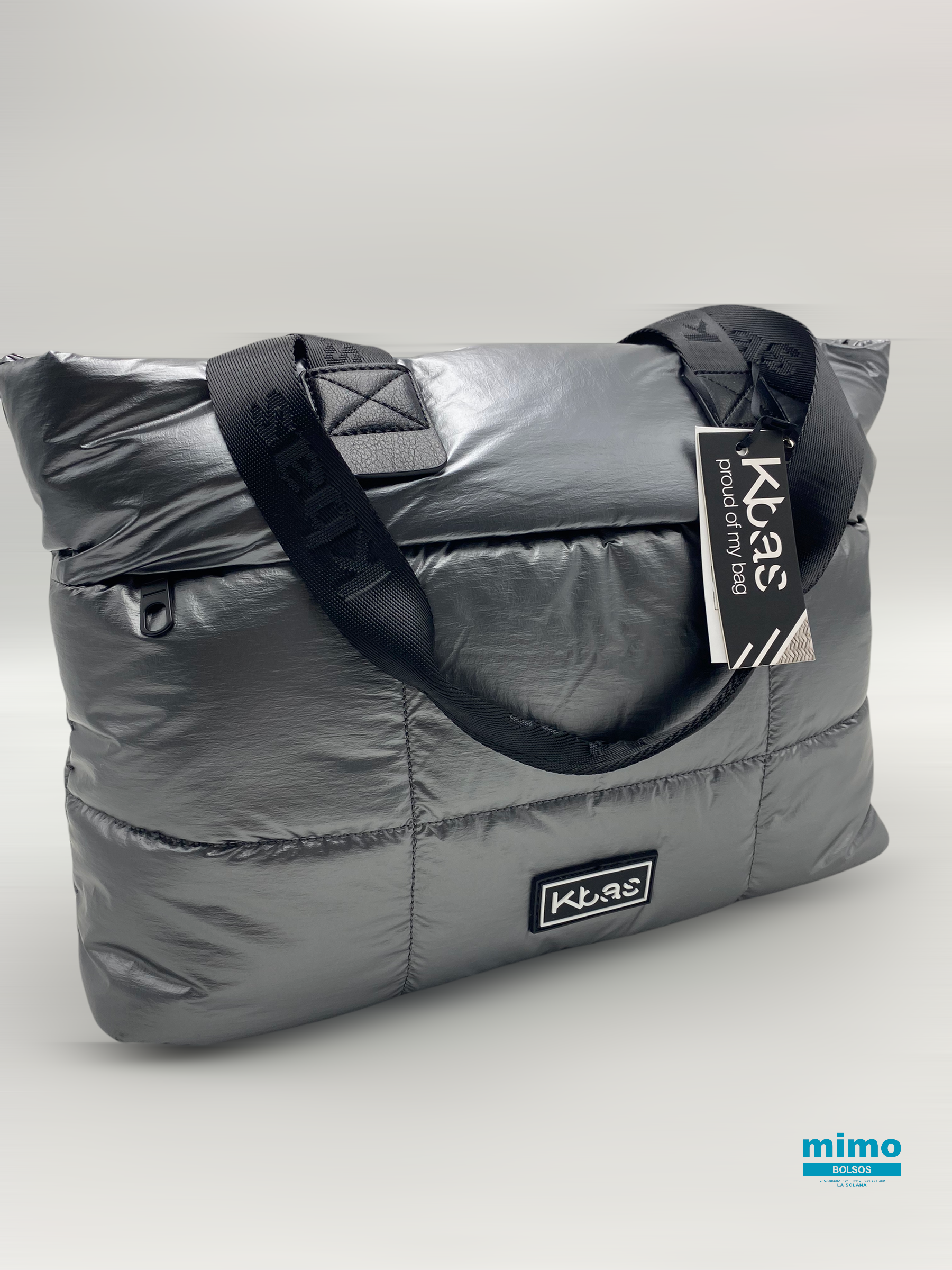 Bolso con bandolera acolchados e KBAS plata: de Bolsos Mimo Bolso con bandolera acolchados e KBAS plata: de Bolsos Mimo