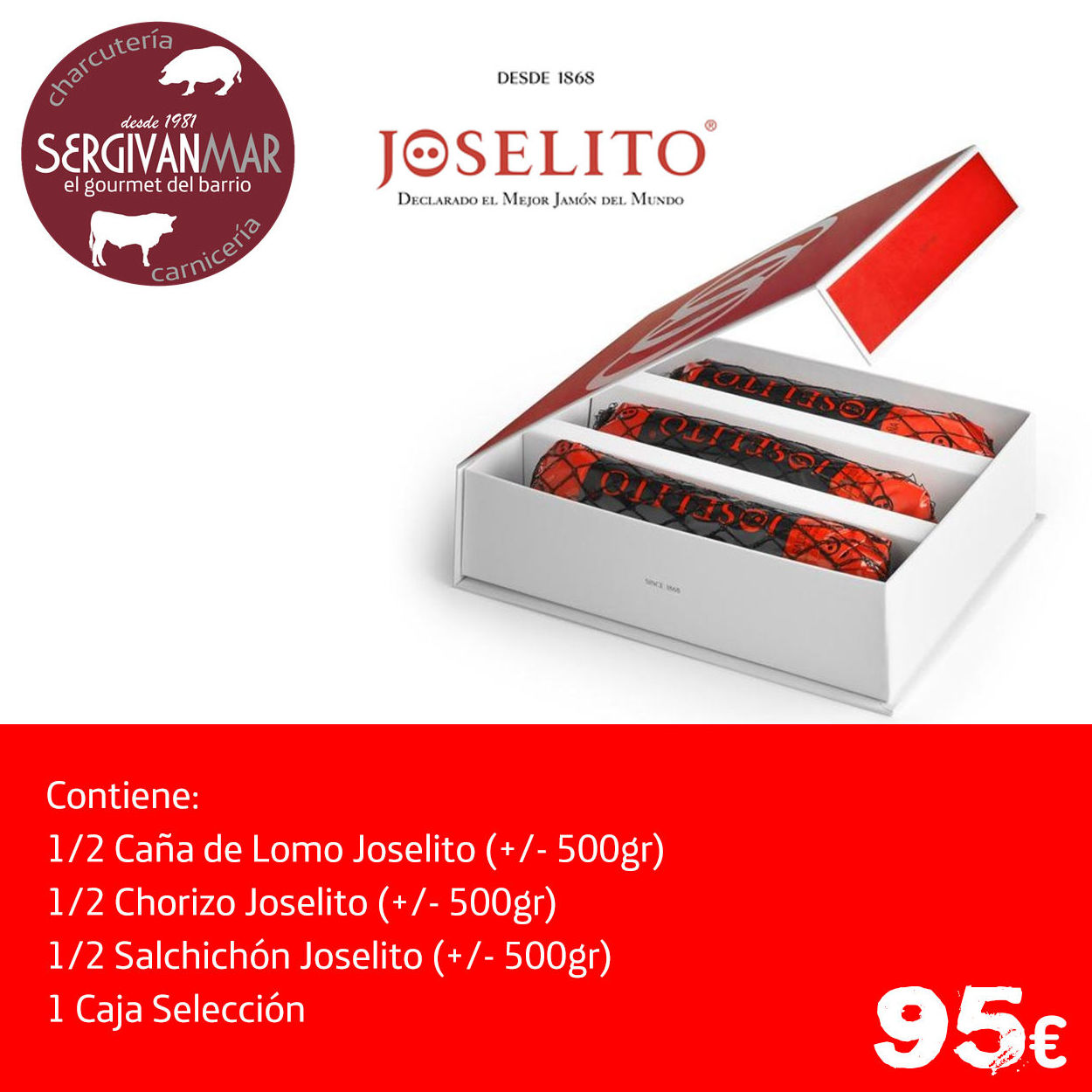 Caja Regalo Selección Embutido Joselito (NO DISPONIBLE - PRODUCTO NAVIDAD): de Sergivan-Mar Caja Regalo Selección Embutido Joselito (NO DISPONIBLE - PRODUCTO NAVIDAD): de Sergivan-Mar