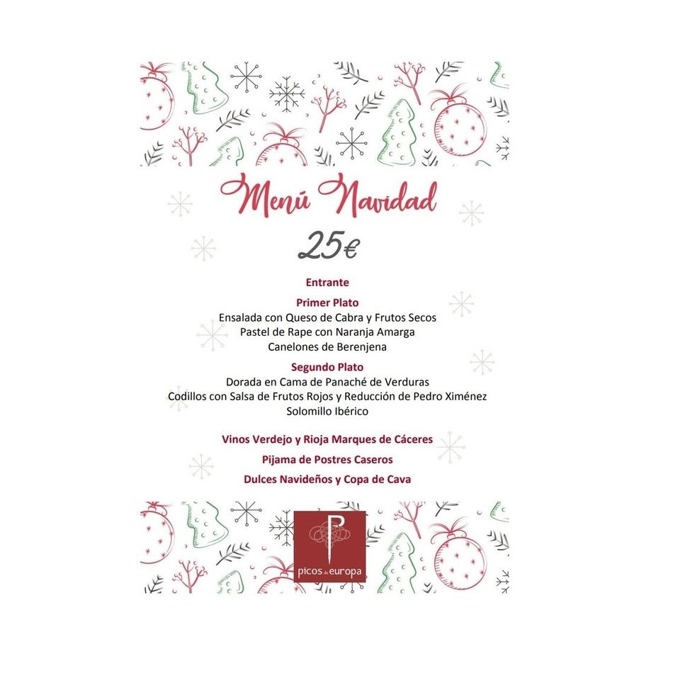 Menús de Navidad: Menús de Restaurante Picos de Europa Menús de Navidad: Menús de Restaurante Picos de Europa