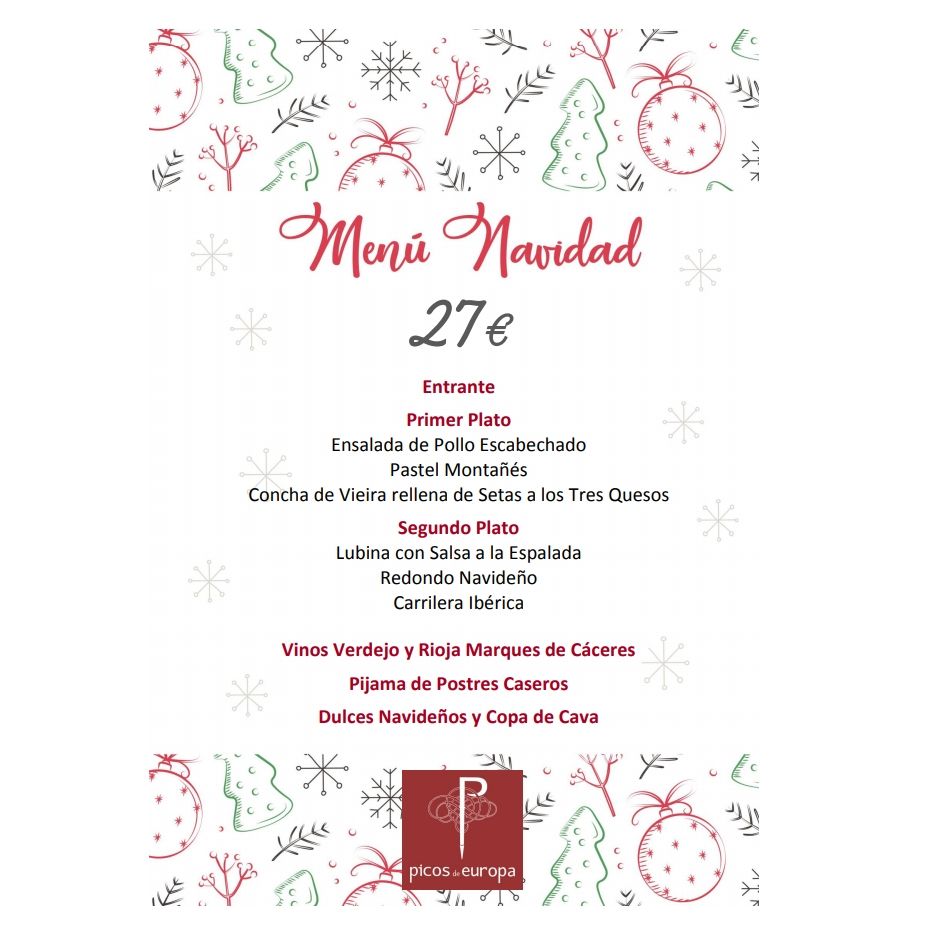 Menús de Navidad: Menús de Restaurante Picos de Europa Menús de Navidad: Menús de Restaurante Picos de Europa