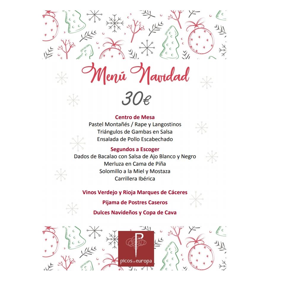 Menús de Navidad: Menús de Restaurante Picos de Europa Menús de Navidad: Menús de Restaurante Picos de Europa