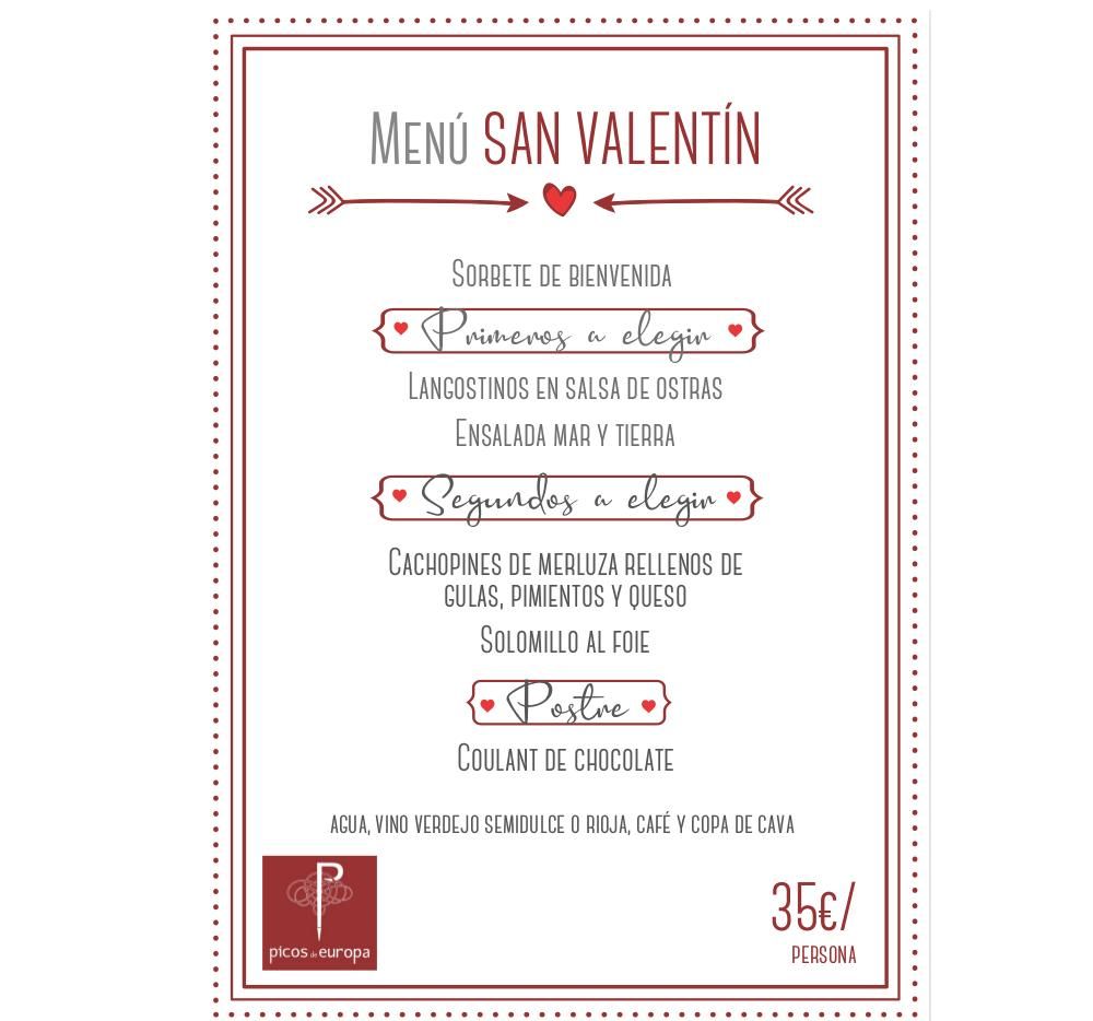 Menú San Valentin Restaurante Picos de Europa Menú San Valentin Restaurante Picos de Europa