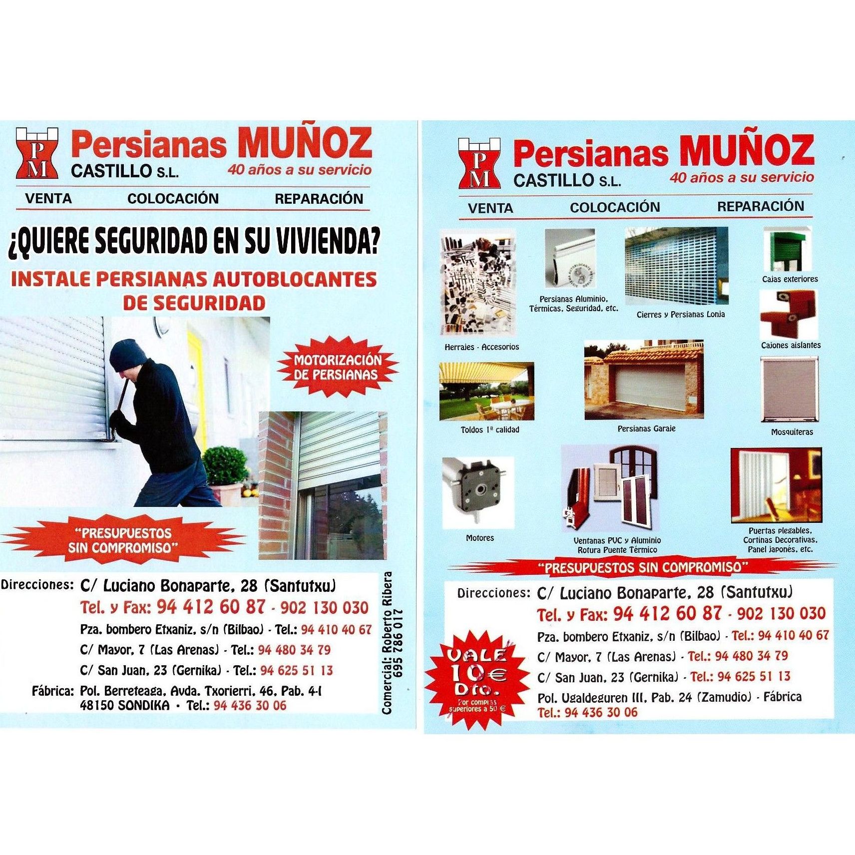 Servicios: Productos y servicios de Persianas Muñoz Castillo, S. L. Servicios: Productos y servicios de Persianas Muñoz Castillo, S. L.