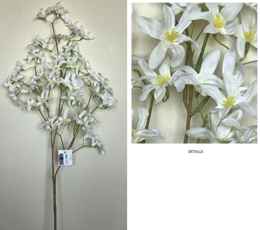 VARA LARGA MINIFLOWER X3 BRAZOS (D6 H95CM) / BLANCO REF: AM-117.BL PRECIO: 2,50€ VARA LARGA MINIFLOWER X3 BRAZOS (D6 H95CM) / BLANCO REF: AM-117.BL PRECIO: 2,50€