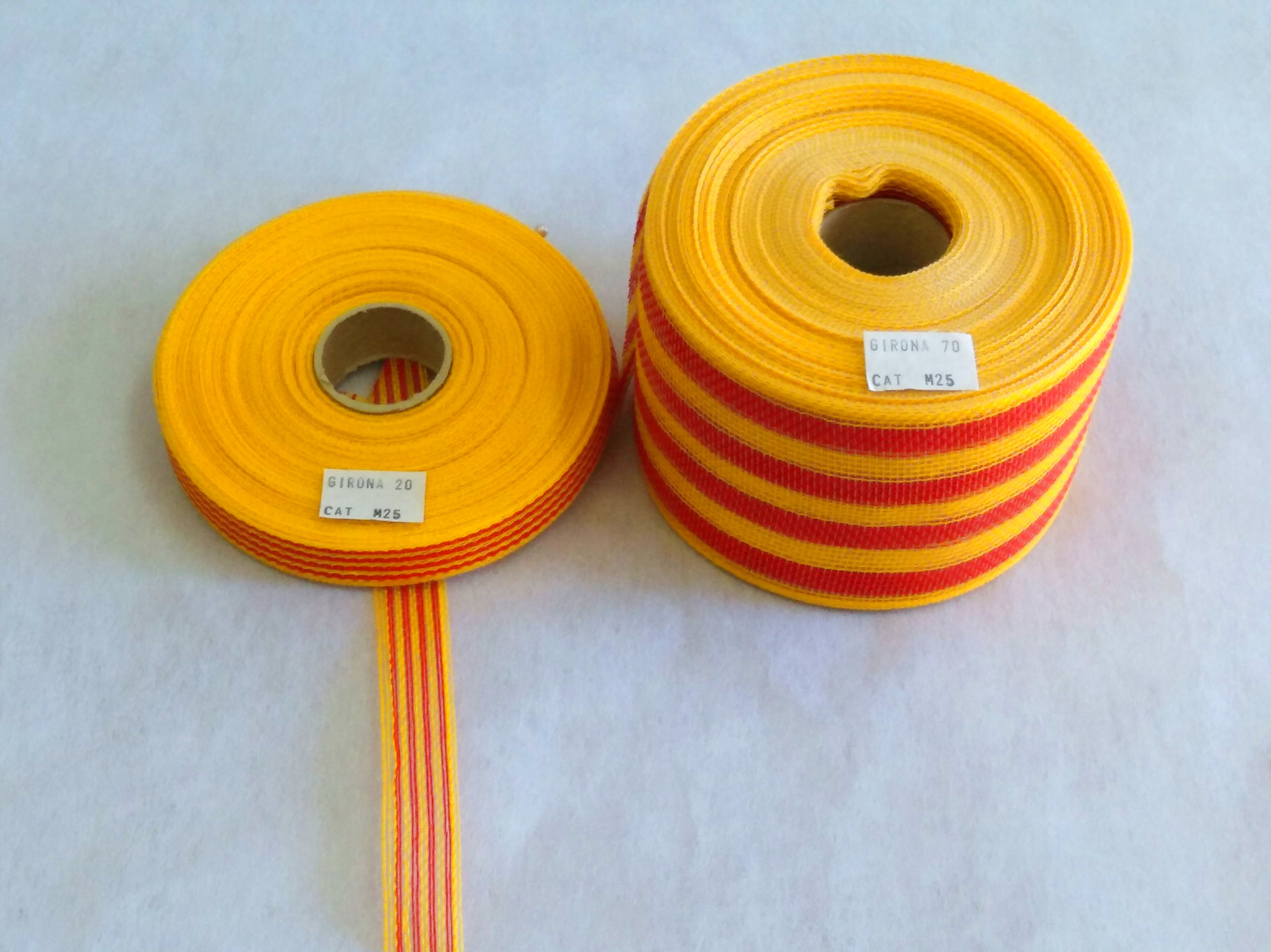 Cinta Girona 20mm x 25 m. PRECIO: 4,45 € y Girona 70mm x 25 m. PRECIO: 8,90 € Cinta Girona 20mm x 25 m. PRECIO: 4,45 € y Girona 70mm x 25 m. PRECIO: 8,90 €
