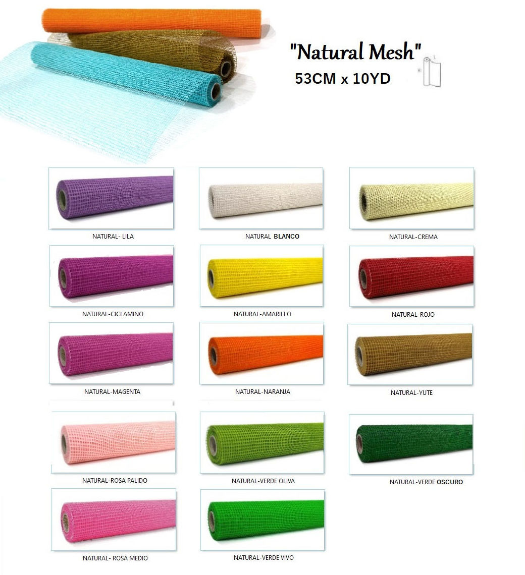 NATURAL YUTE MESH (53CM x 10YD) REF: JNM+(COLOR) PRECIO: 7,50€// OFERTA: x20 UD EL PRECIO UNITARIO SE REDUCE A 6,50€/UD NATURAL YUTE MESH (53CM x 10YD) REF: JNM+(COLOR) PRECIO: 7,50€// OFERTA: x20 UD EL PRECIO UNITARIO SE REDUCE A 6,50€/UD