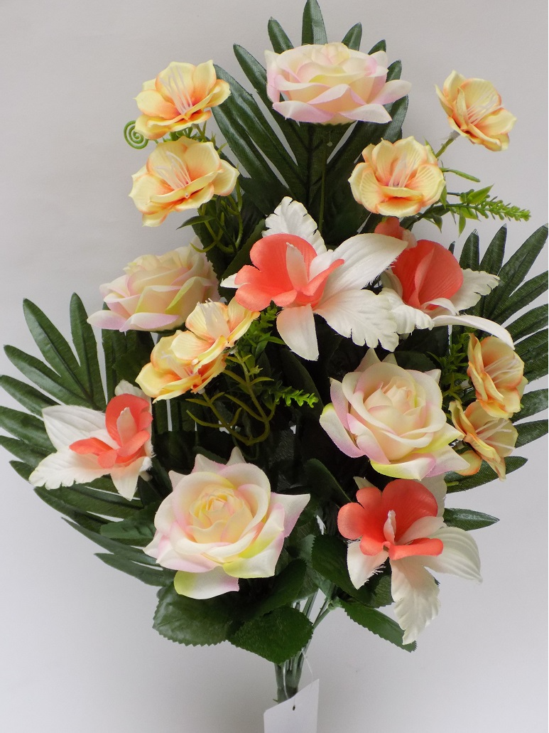 RAMO ENCARADO ROSA/ORQUIDEA/CAPULLO (45CM)/ SALMON REF: 40085_SAL PRECIO: 3,50€ RAMO ENCARADO ROSA/ORQUIDEA/CAPULLO (45CM)/ SALMON REF: 40085_SAL PRECIO: 3,50€