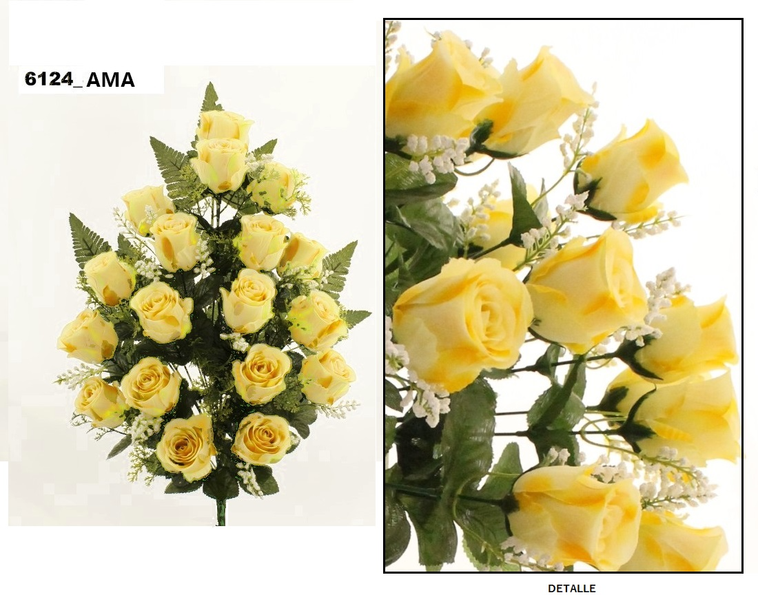 RAMO ENCARADO CAPULLO X18. COLOR:AMARILLO REF.:6124_AMA. PRECIO: 6,75€ RAMO ENCARADO CAPULLO X18. COLOR:AMARILLO REF.:6124_AMA. PRECIO: 6,75€