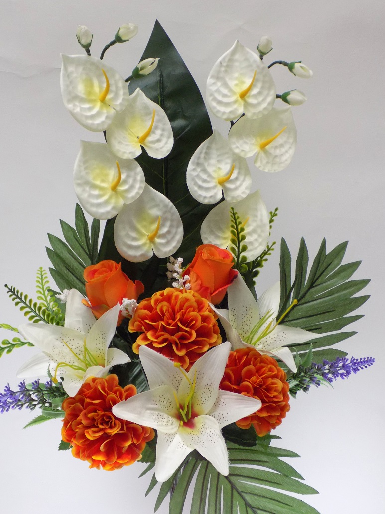 RAMO ENCARADO DE DELPHINIUM Y ANTHURIUM (60CM)/ NARANJA REF: 40154NAR PRECIO: 7,75€ RAMO ENCARADO DE DELPHINIUM Y ANTHURIUM (60CM)/ NARANJA REF: 40154NAR PRECIO: 7,75€