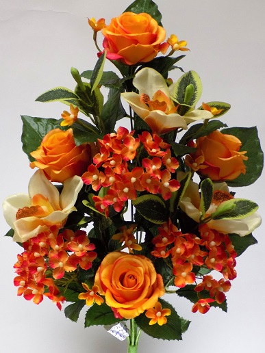 RAMO ENCARADO DE ROSA, HORTENSIA Y ORQUIDEA (50CM)/ NARANJA REF: 40172_NAR PRECIO: 8,75€ RAMO ENCARADO DE ROSA, HORTENSIA Y ORQUIDEA (50CM)/ NARANJA REF: 40172_NAR PRECIO: 8,75€