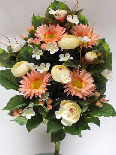 RAMO ENCARADO DE GERBERA Y RANUNCULO (50CM)/ SALMON REF: 40174SAL PRECIO: 9,10€ RAMO ENCARADO DE GERBERA Y RANUNCULO (50CM)/ SALMON REF: 40174SAL PRECIO: 9,10€