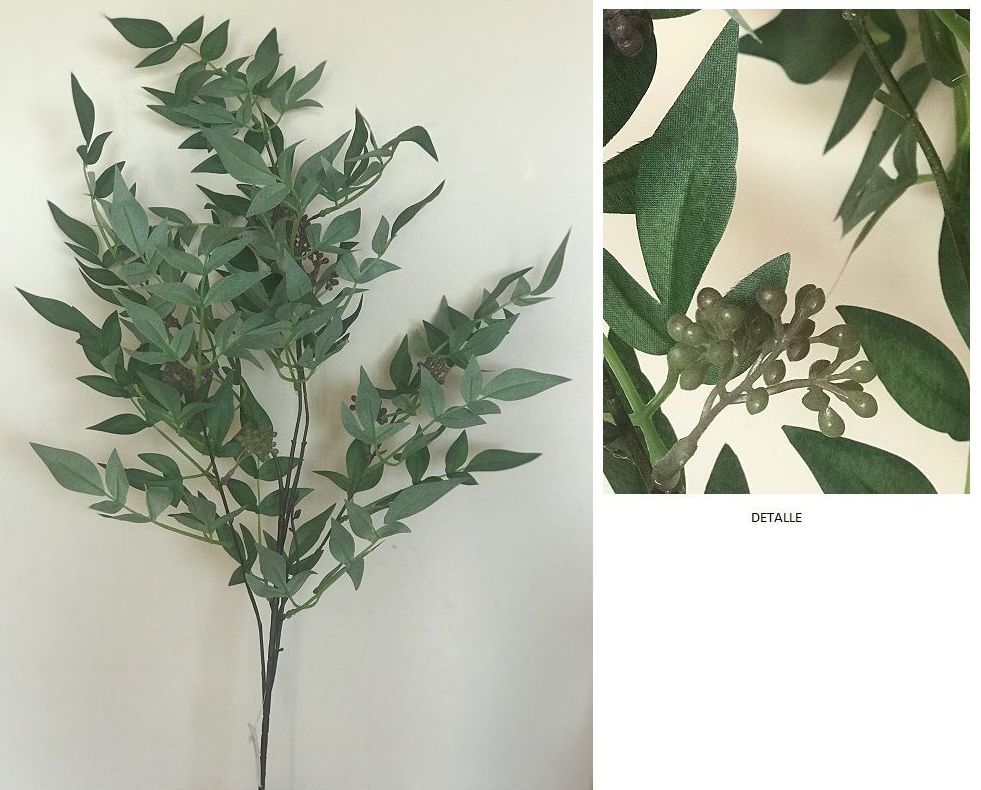 VARA HOJITAS CON BERRIES (90CM)/ VERDE REF: AM-116.VD PRECIO: 3,80€ VARA HOJITAS CON BERRIES (90CM)/ VERDE REF: AM-116.VD PRECIO: 3,80€
