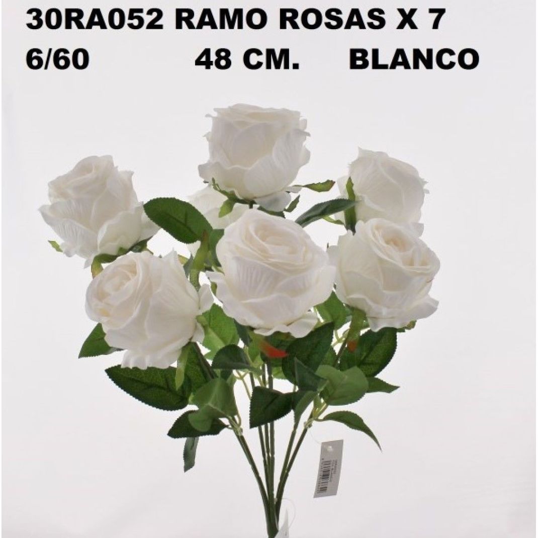 POMO ROSAS GRANDES X7 48 CM. COLOR: BLANCO REF.: 30RA052 BLA PRECIO: 5,50 € POMO ROSAS GRANDES X7 48 CM. COLOR: BLANCO REF.: 30RA052 BLA PRECIO: 5,50 €