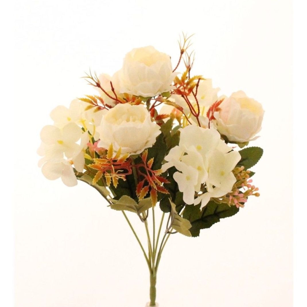 POMO PEONIA Y HORTENSIA PEQ. X 7 (33 CM.) COLOR:BLANCO REF.:5144 PRECIO: 1,80 € POMO PEONIA Y HORTENSIA PEQ. X 7 (33 CM.) COLOR:BLANCO REF.:5144 PRECIO: 1,80 €