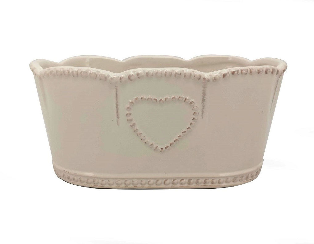 JARDINERA OVAL BORDO ONDULADO SHABBY/ BLANCO BRILLO (25X13 H12CM) REF: 70738W PRECIO: 5,70€ JARDINERA OVAL BORDO ONDULADO SHABBY/ BLANCO BRILLO (25X13 H12CM) REF: 70738W PRECIO: 5,70€