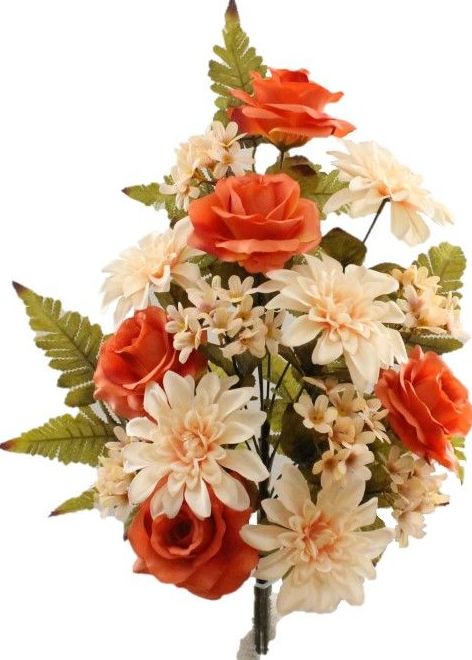 RAMO ENCARADO ROSA-DAHLIA (62CM) COLOR: NARANJA REF: 6264 NAR PRECIO: 5,50€ RAMO ENCARADO ROSA-DAHLIA (62CM) COLOR: NARANJA REF: 6264 NAR PRECIO: 5,50€