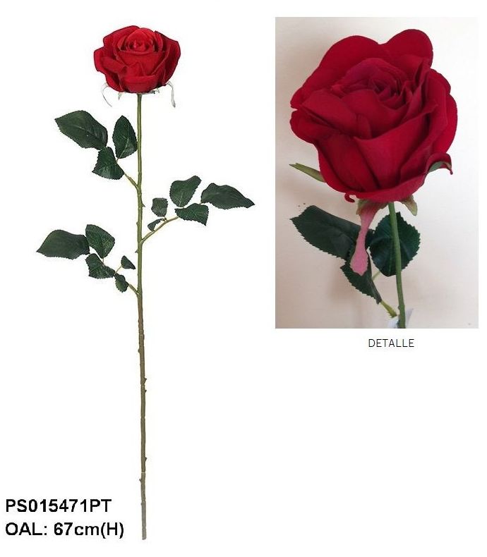 VARA ROSA ABIERTA DE TERCIOPELO (67CM)/ ROJO REF: PS015471PT PRECIO: 1,95€ VARA ROSA ABIERTA DE TERCIOPELO (67CM)/ ROJO REF: PS015471PT PRECIO: 1,95€
