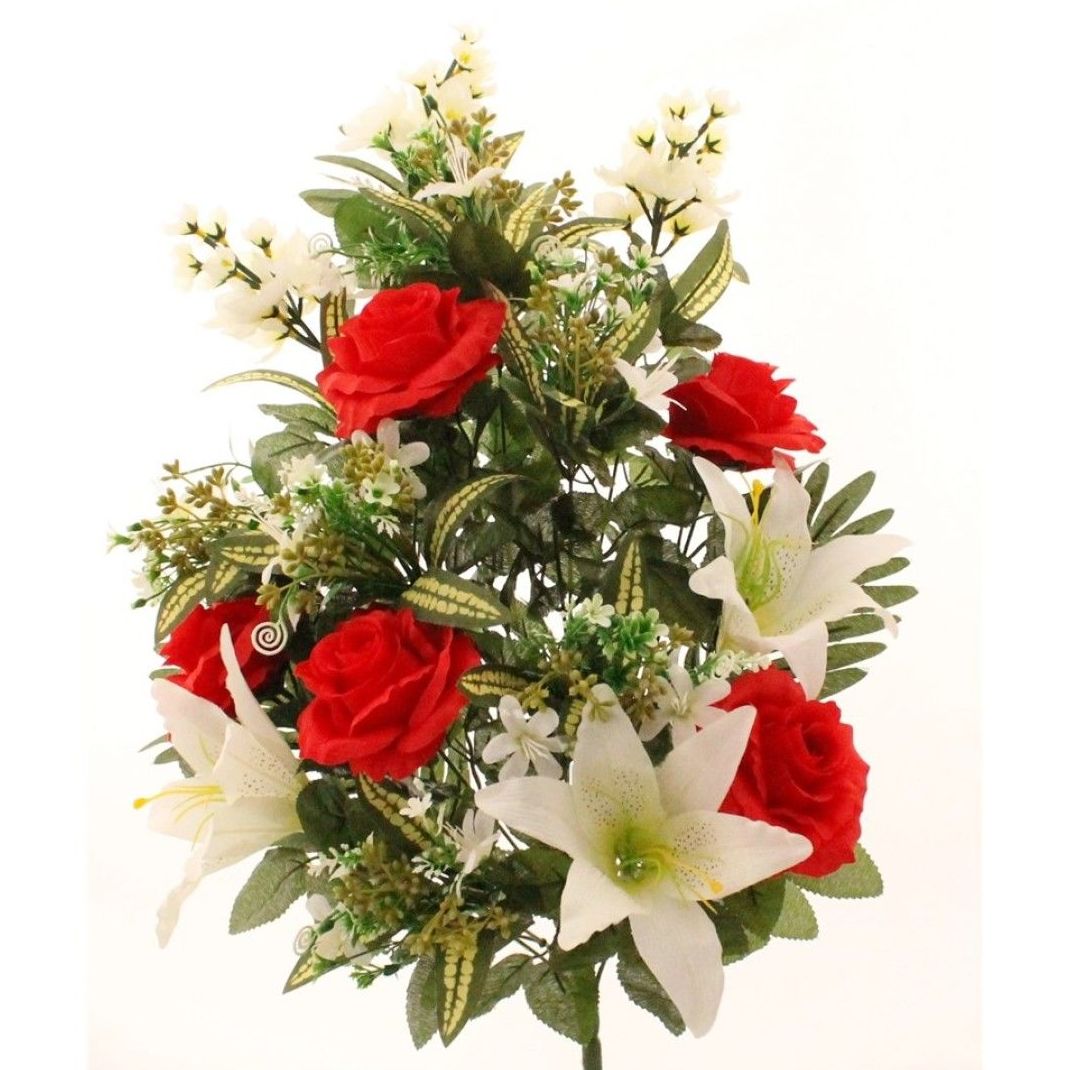 RAMO ENCARADO GIGANTE ROSA Y LILIUM. COLOR:ROJO REF.:6196 AMA. PRECIO: 6,50 € RAMO ENCARADO GIGANTE ROSA Y LILIUM. COLOR:ROJO REF.:6196 AMA. PRECIO: 6,50 €