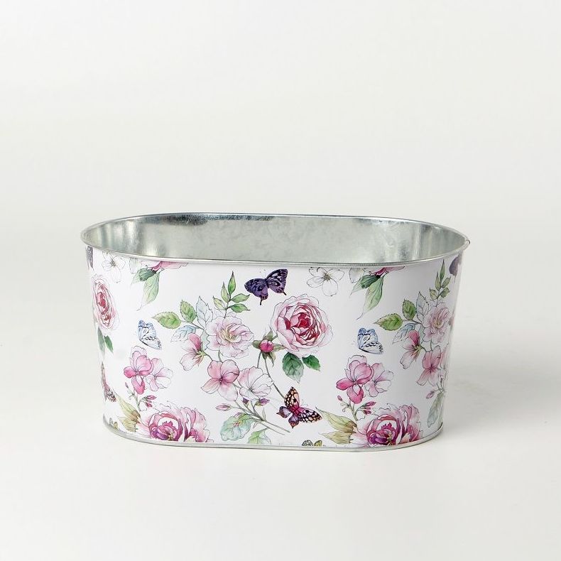 JARDINERA OVALADA METALICA ROSA Y MARIPOSA (22,5X13,5 H11,3CM) REF: MT0655A PRECIO: 2,80€ JARDINERA OVALADA METALICA ROSA Y MARIPOSA (22,5X13,5 H11,3CM) REF: MT0655A PRECIO: 2,80€