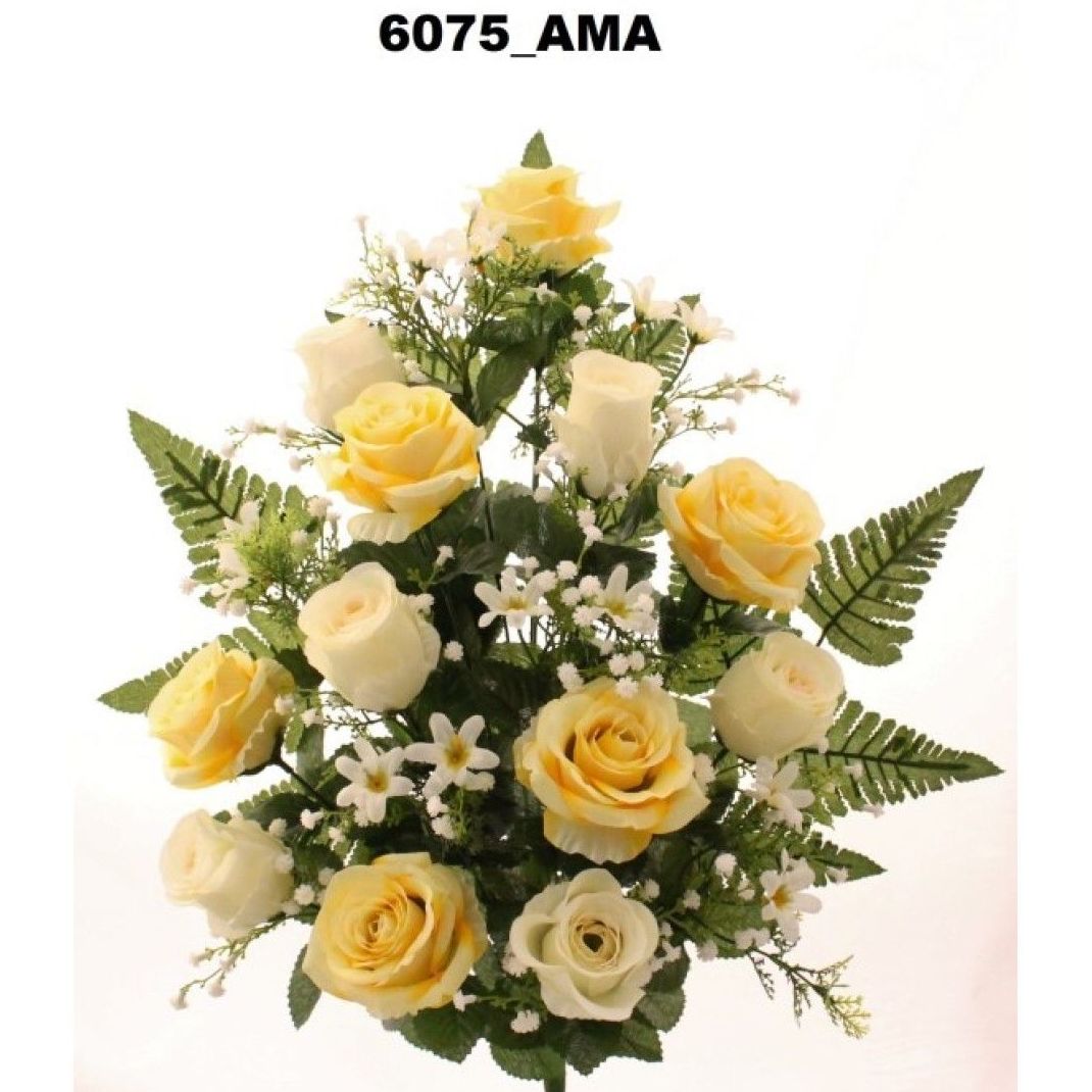 RAMO ENCARADO ROSAS/CAPULLOS X 12. COLOR:AMARILLO. REF.:6075 AMA. PRECIO: 5,50 € RAMO ENCARADO ROSAS/CAPULLOS X 12. COLOR:AMARILLO. REF.:6075 AMA. PRECIO: 5,50 €