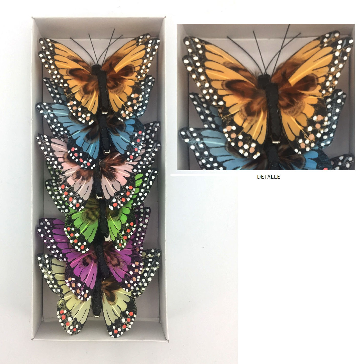 CAJAx12 MARIPOSAS C/CLIP (9,5CM)/ SURTIDO COLOR FUERTE REF: E0172.09A PRECIO: 6,00€ (0,50€/UD) CAJAx12 MARIPOSAS C/CLIP (9,5CM)/ SURTIDO COLOR FUERTE REF: E0172.09A PRECIO: 6,00€ (0,50€/UD)