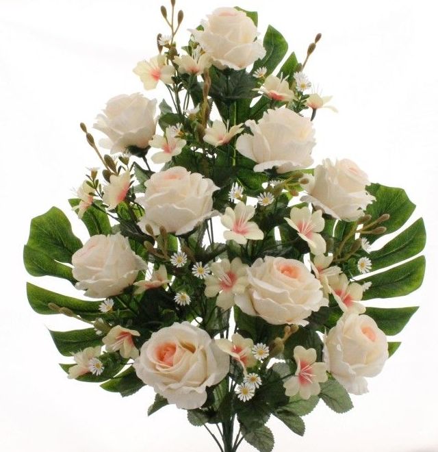 RAMO ENCARADO ROSAS Y HOJAS DE PHILODENDRO x18 (64CM) COLOR: SALMÓN REF: 6180 PRECIO: 5,50€ RAMO ENCARADO ROSAS Y HOJAS DE PHILODENDRO x18 (64CM) COLOR: SALMÓN REF: 6180 PRECIO: 5,50€