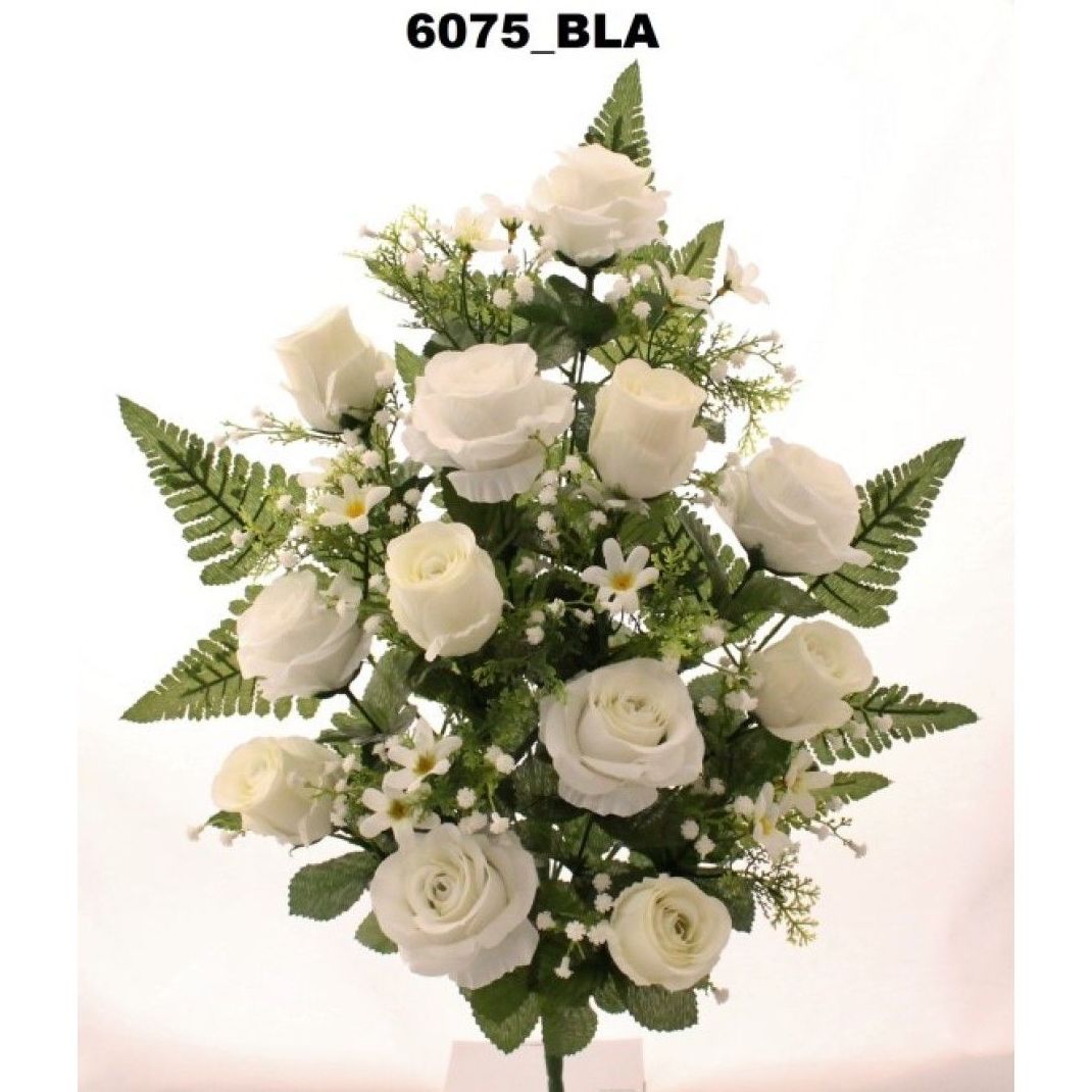 RAMO ENCARADO ROSAS/CAPULLOS X 12. COLOR:BLANCO. REF.:6075 BLA. PRECIO: 5,50 € RAMO ENCARADO ROSAS/CAPULLOS X 12. COLOR:BLANCO. REF.:6075 BLA. PRECIO: 5,50 €