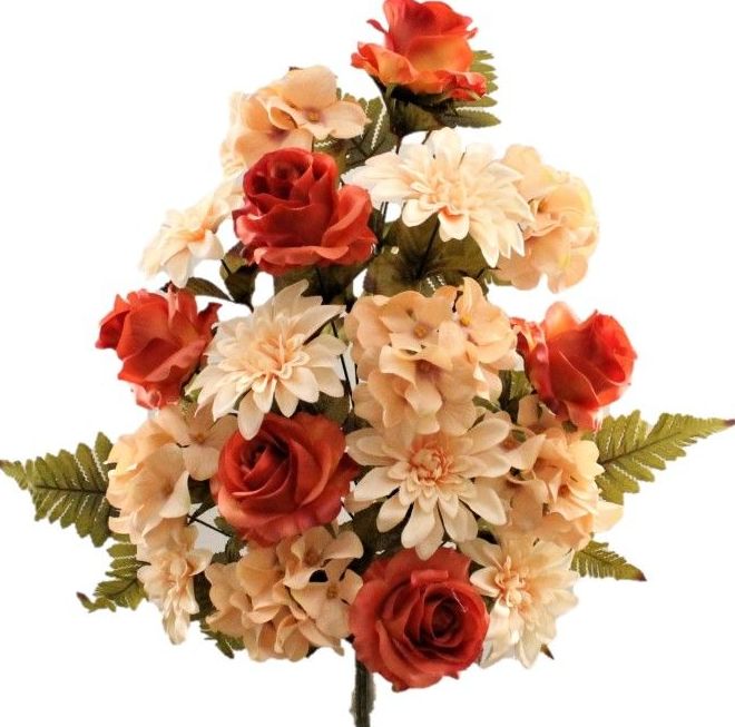RAMO ENCARADO ROSA-DAHLIA (60CM) COLOR: NARANJA REF: 6268 NAR PRECIO: 6,50€ RAMO ENCARADO ROSA-DAHLIA (60CM) COLOR: NARANJA REF: 6268 NAR PRECIO: 6,50€