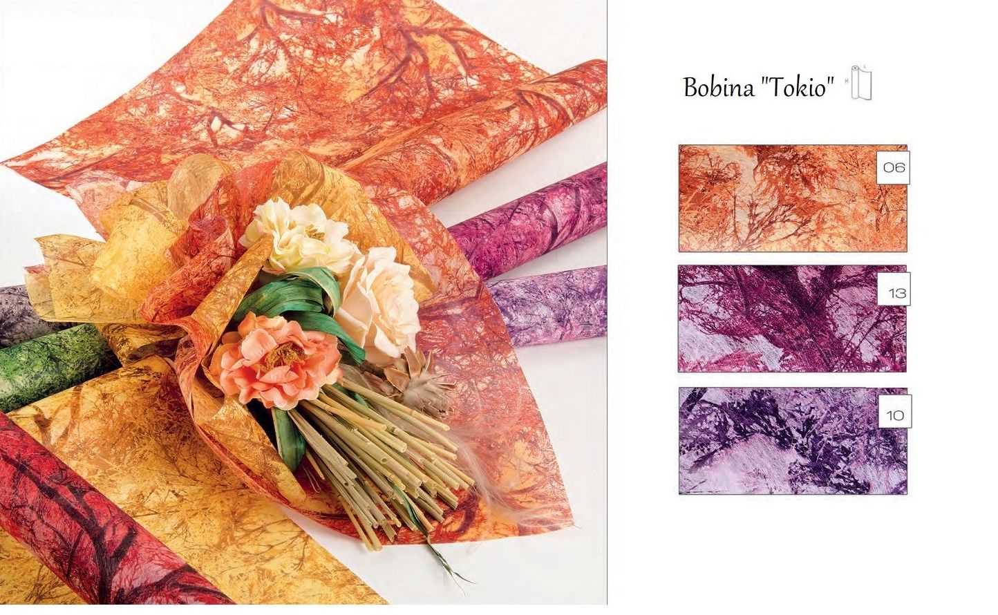 BOBINA DECOFIBRA modelo "TOKYO" (510mm x 9mt)/COLORES: 06 NARANJA, 10 LILA Y 13 ROSA REF: 0726+ (CODIGO COLOR) PRECIO: 7,50€ BOBINA DECOFIBRA modelo "TOKYO" (510mm x 9mt)/COLORES: 06 NARANJA, 10 LILA Y 13 ROSA REF: 0726+ (CODIGO COLOR) PRECIO: 7,50€
