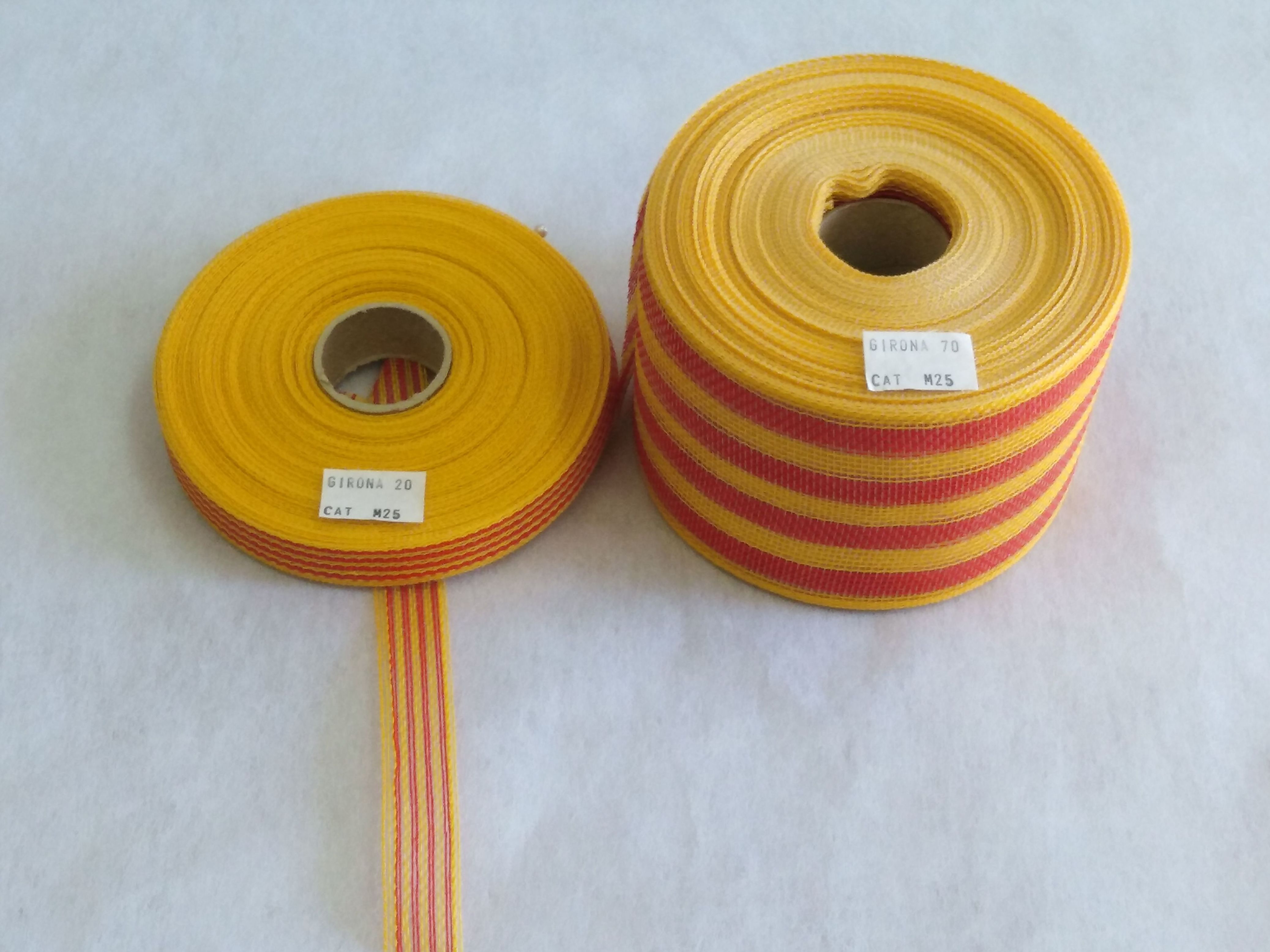 Cinta Girona 20mm x 25 m. PRECIO: 4,45 € y Girona 70mm x 25 m. PRECIO: 8,90 € Cinta Girona 20mm x 25 m. PRECIO: 4,45 € y Girona 70mm x 25 m. PRECIO: 8,90 €