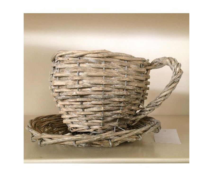 Taza de mimbre gris Taza de mimbre gris
