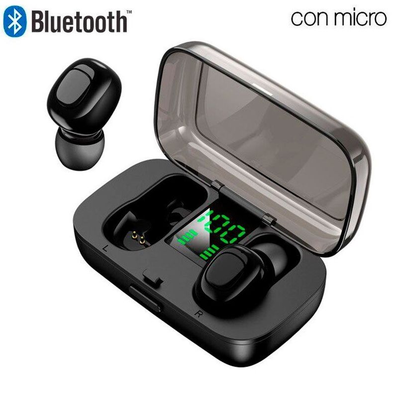 Auriculares Stereo Bluetooth Dual Pod Earbuds COOL DISPLAY Negro: Catalogo de Ocasiones La Moneta Auriculares Stereo Bluetooth Dual Pod Earbuds COOL DISPLAY Negro: Catalogo de Ocasiones La Moneta