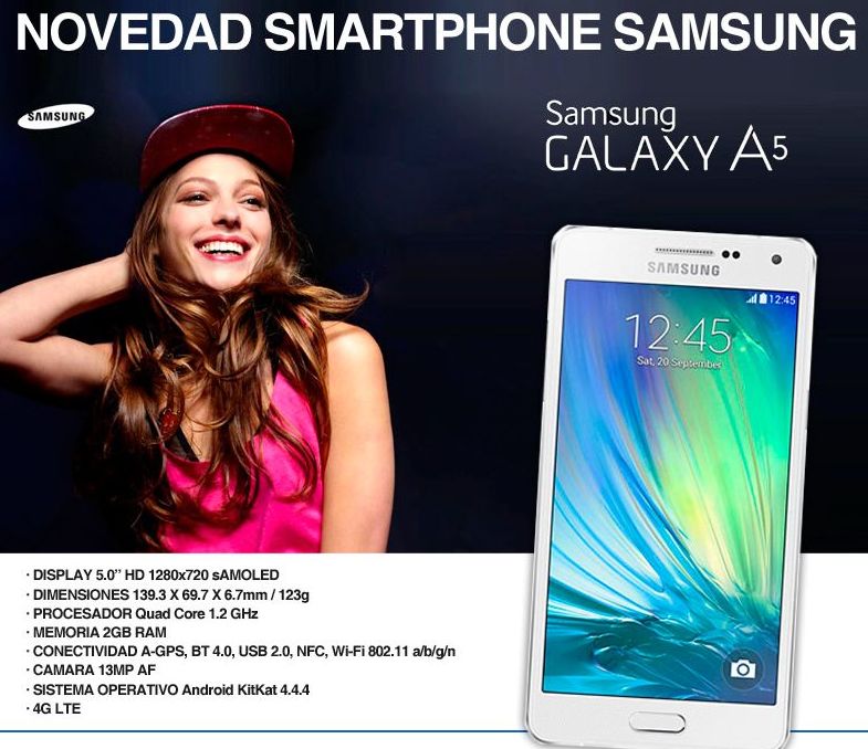 Samsung GALAXY A5 - SM-A500FU - blanco perla - 4G HSPA+ - 16 GB Samsung GALAXY A5 - SM-A500FU - blanco perla - 4G HSPA+ - 16 GB