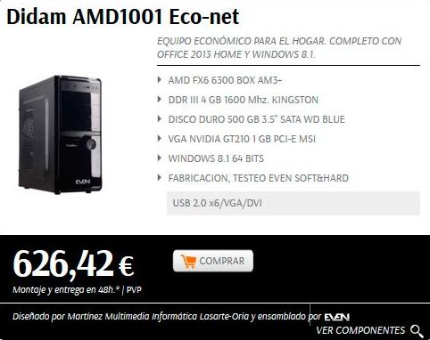 PC´s montaje propio modelo Didam AMD1001 Eco-net PC´s montaje propio modelo Didam AMD1001 Eco-net