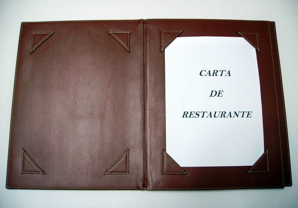Carta De Restaurante CR-00540: Catálogo de M.G. Piel Carta De Restaurante CR-00540: Catálogo de M.G. Piel