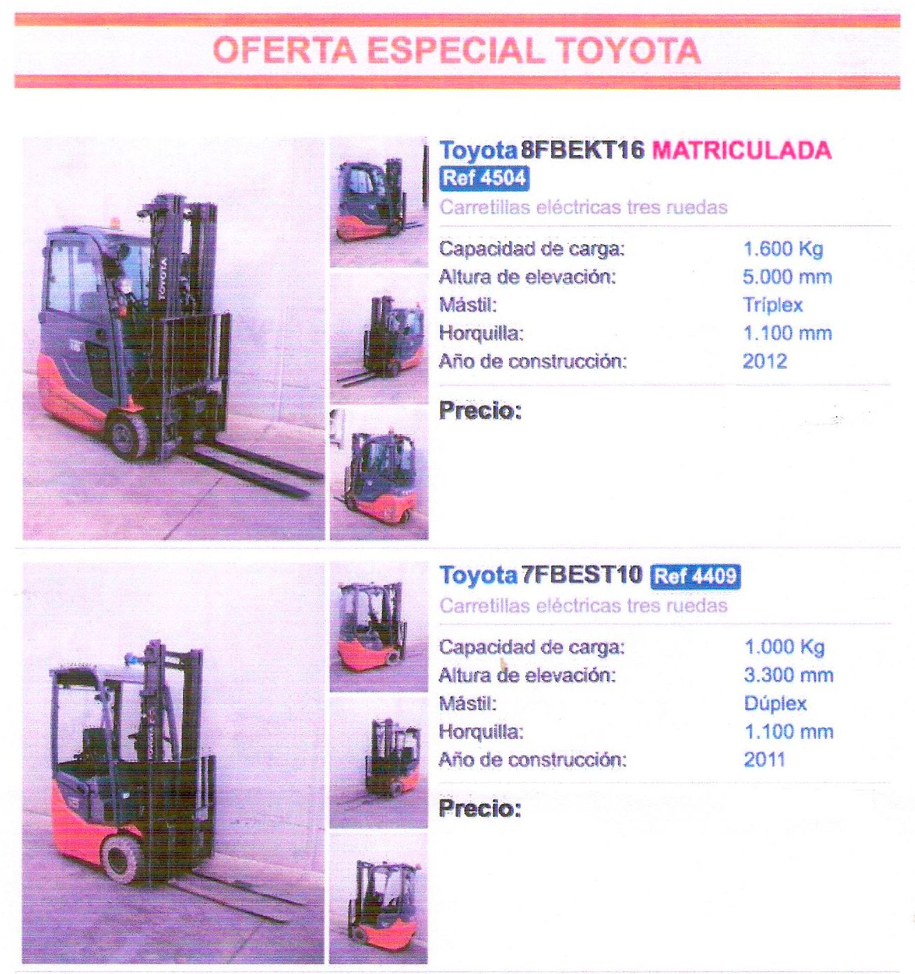 LOTE CARRETILLAS MARCA TOYOTA: Maquinaria de ocasión de Carretillas Elevadoras A.L.A., S.L. LOTE CARRETILLAS MARCA TOYOTA: Maquinaria de ocasión de Carretillas Elevadoras A.L.A., S.L.