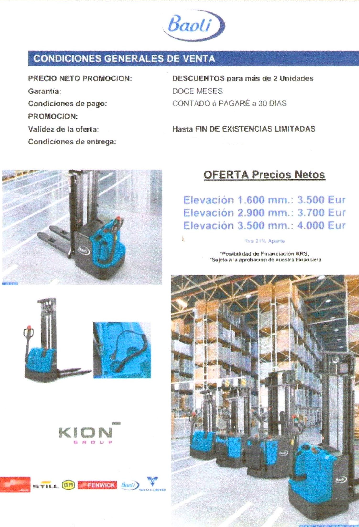 APILADORES NUEVOS A PRECIOS DE USADOS: Maquinaria de ocasión de Carretillas Elevadoras A.L.A., S.L. APILADORES NUEVOS A PRECIOS DE USADOS: Maquinaria de ocasión de Carretillas Elevadoras A.L.A., S.L.