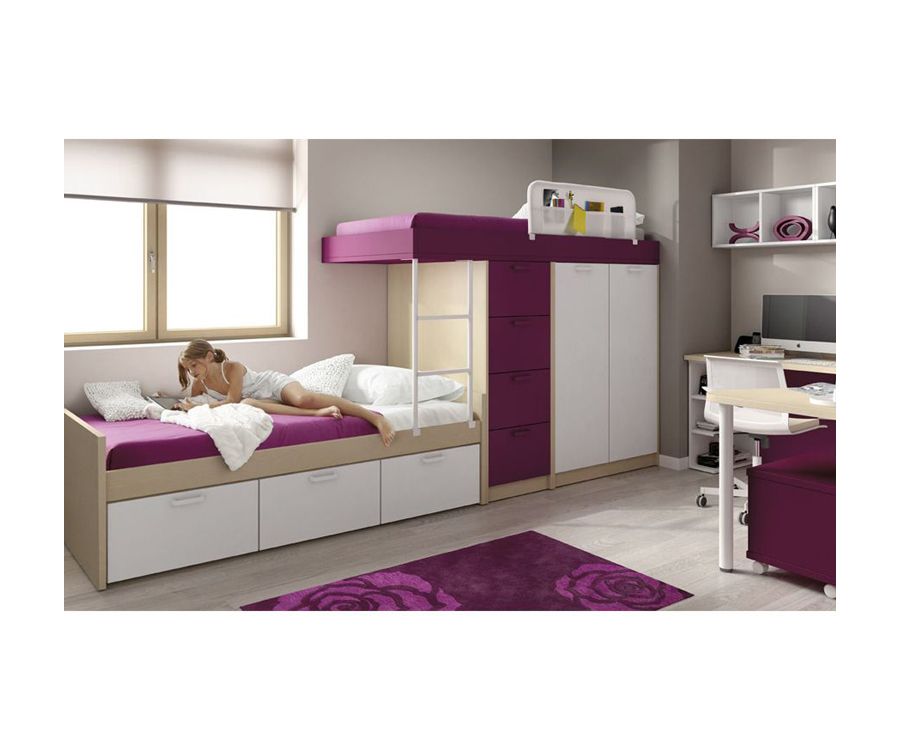 Muebles tipo tren para niñas/chicas. Mezcle color violeta con blanco y dele Muebles tipo tren para niñas/chicas. Mezcle color violeta con blanco y dele
