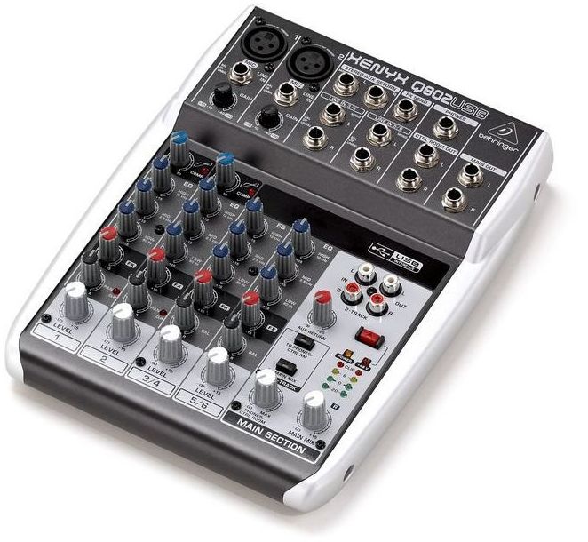 Mezclador pequeño de 8 canales con usb Behringer Xenyx Q802USB Mezclador pequeño de 8 canales con usb Behringer Xenyx Q802USB